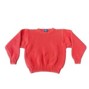 Vintage GAP Sweater Kids Sweater Cotton Orange 1980s Small